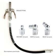 Grease Gun Coupler Double Handle High Pressure Quick Release Lock Nozzles W/Hose - Silver - View 4