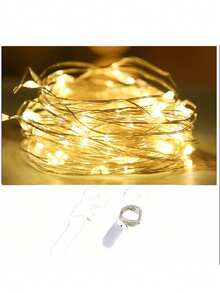[1/3/5/12 Packs & 3 Modes] Fairy Lights Battery Powered 7FT 20LED Twinkle Lights Battery Mini Lights Small LED String Lights Waterproof Silver Wire For Indoor Mason Jar DIY Wedding Christmas Decor, (White)