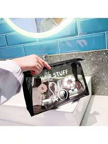 Mesh Cosmetic Bag With Hair Accessory Pattern, Multifunctional Cosmetic Pouch, For Clips, Headbands,Red Air Cushion Storage Portable Storage Bag, Makeup Bag, Skincare Bag, Travel Essentials, Dormitory Supplies, Bathroom Storage, Jewelry Storage, Lip Oil And Cosmetics Storage Bag School Supplies Pouch ,Make Up Bag Holiday Essentials, Makeup Storage,Wedding Bride Gifts, Mother Gifts, Birthday Gifts, Gifts For Friends And Teachers