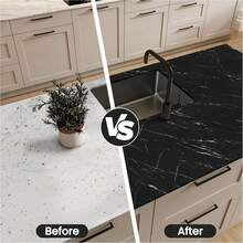 1 Roll Glossy Marble Wallpaper, Waterproof Vinyl Removable Wall Sticker, Suitable For Kitchen, Bathroom, Living Room, Cabinet, Furniture Decoration, Wall Decor, Autumn Aesthetic Paper Wall Paper Wall Stickers Room Decor Bedroom Decor - Black and White - View 6