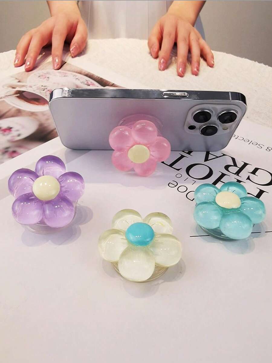 1 Giá đỡ điện thoại hình hoa pha lê lấp lánh, giá đỡ để bàn dễ thương, ốp lưng điện thoại dán có thể gập lại tương thích với iPhone, điện thoại Android, quà tặng sinh nhật, quà tặng gia đình, bạn bè, quà tặng sinh nhật, giá đỡ điện thoại đẩy-kéo - Nhiều màu - Xem 1