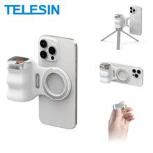 TELESIN TELESIN Fun Shot Magnetic Phone Camera DSLR Style Shutter Grip For IPhone & Android With Detachable Wireless Shutter Button 1/4" Screw Comfort Ergonomic Camera Grip Handle Holder