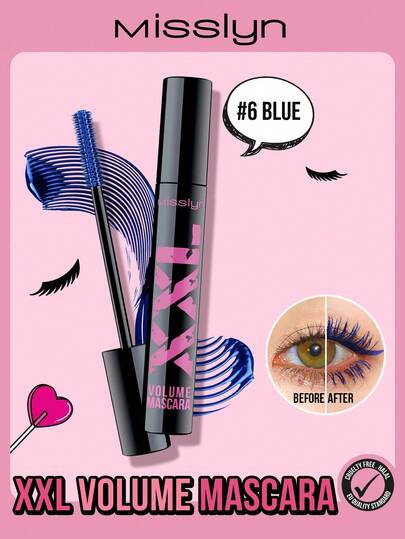 Misslyn XXL 浓密睫毛膏，可水洗，浓密、纤长、卷翘、倍增，可叠加涂抹，防晕染，无限增长，持久妆效，浓密效果，清晰勾勒睫毛，显色自然，不结块，情人节礼物，纯素，无动物实验