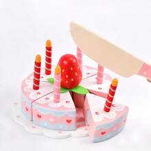 1 zestaw zabawek do udawania, kreatywny projekt tortu do udawania dla dzieci, gry, zabawki drewniane>Naczynia kuchenne, zabawa dla dzieci, udawane jedzenie, zabawki księżniczki, zabawki dla dziewczynek w wieku 2 lat