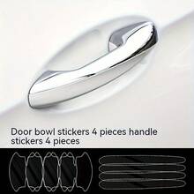 8片装TPU门碗保护膜 - 透明、防刮擦把手保护贴纸，易于粘贴，耐用乙烯基材质