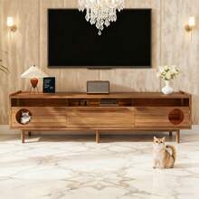 Television Stands & Entertainment Centers - Walnut + MDF + LED+Glass+180cm - View 1