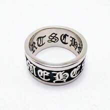 1pc US Size Fashionable Stainless Steel Cross Flower Ring, Suitable Gift For Friends, Colleagues, Parents, Boyfriend/Girlfriend, Couples - steel color - View 2