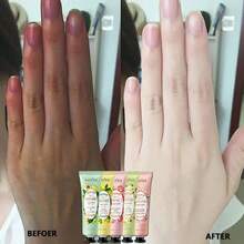 5支/盒 彩色花果护手霜套装，蕴含多种植物萃取精华，保湿、防干裂、淡化细纹、美白紧致、持久留香、舒缓修复干燥皲裂的双手，便携装，牛油果/橄榄/洋甘菊/玫瑰/樱花香型，圣诞节和情人节的绝佳礼物。