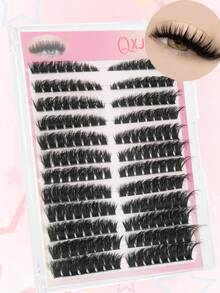 192pcs 100D Mixed Color Cluster Lashes, 0.07mm Thickness, D Curl, Soft Material, Easy Application, Perfect For Beginners, Ideal For Special Occasions - D - 查看 5