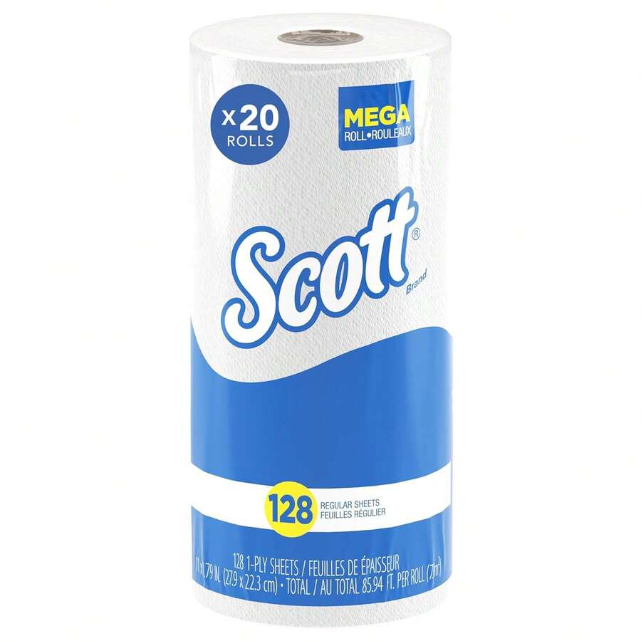 ® Kitchen Paper Towels (41482), With Fast-Drying Absorbency Pockets™, White, Perforated Standard Paper Towel Rolls, (20 Rolls/, 128 Sheets/Roll, 2,560 Sheets/)SpecialForCanada - 1 - 查看 1