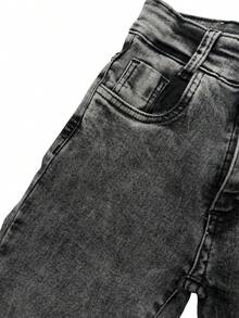 Calça Jeans Grafite Infantil Masculina Juvenil Menino Regulagem Calça Black Jeans - Chumbo - Visão 4