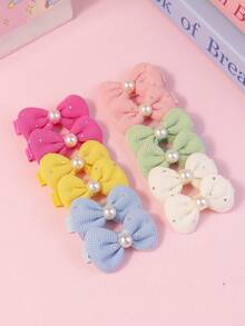 12 kẹp tóc nơ ngọc trai dễ thương và thời trang, phụ kiện cho thú cưng mèo và chó - Nhiều màu - Xem 4