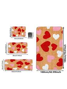1 pieza Felpudo con forma de corazón para el Día de San Valentín, alfombra de baño de lana sintética irregular lavable y antideslizante, alfombra suave y absorbente gruesa para cocina, lavandería, sala de juegos, pasillo, granja, patio, balcón, porche, sala de estar, decoración de fiesta, alfombra antideslizante para interiores/exteriores, decoración de habitación, decoración del hogar, regalo de inauguración de la casa, regalo de cumpleaños, recuerdo de fiesta, decoración de otoño, multiusos, felpudo de entrada duradero para todas las estaciones, adecuado para el Ramadán, el Día de San Valentín y talla grande
