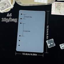 5/10/15片/袋 A6/A7/M5 活页分隔页，A6/A7/M5 活页夹，贴纸笔记本活页，卡通贴纸书，PP材质，活页笔记本分隔页，适用于DIY贴纸书，学生返校用品，办公用品等。 - 無色 - 查看 12