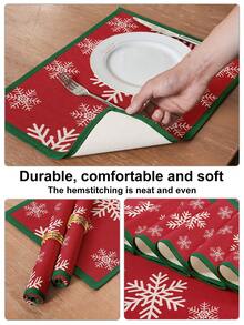 1/2/3/4/5pcs Linen Table Runner And Placemat Set, Heat Resistant, Stain Resistant, Wrinkle-Resistant, Machine Washable, Suitable For Home Dining Room And Restaurant, Table Decor, Home Supplies, Suitable For Holiday Parties, Kitchen, Fireplace - Multicolor - View 11
