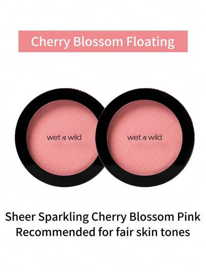  2 Phấn má hồng Wet N Wild Color Icon - Revive Glow Matte với ánh nhũ nhẹ, nhiều tông màu dành cho chuyên gia và học sinh, tiện lợi khi di chuyển - Hoa anh đào