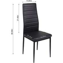 Dining Table And Chairs Set Of 2/4, Folding Round Dining Table With 2 PU Leather Chairs For Dining Room,Kitchen,Living Room - 棕色方桌+4黑色橫線椅 - 查看 2