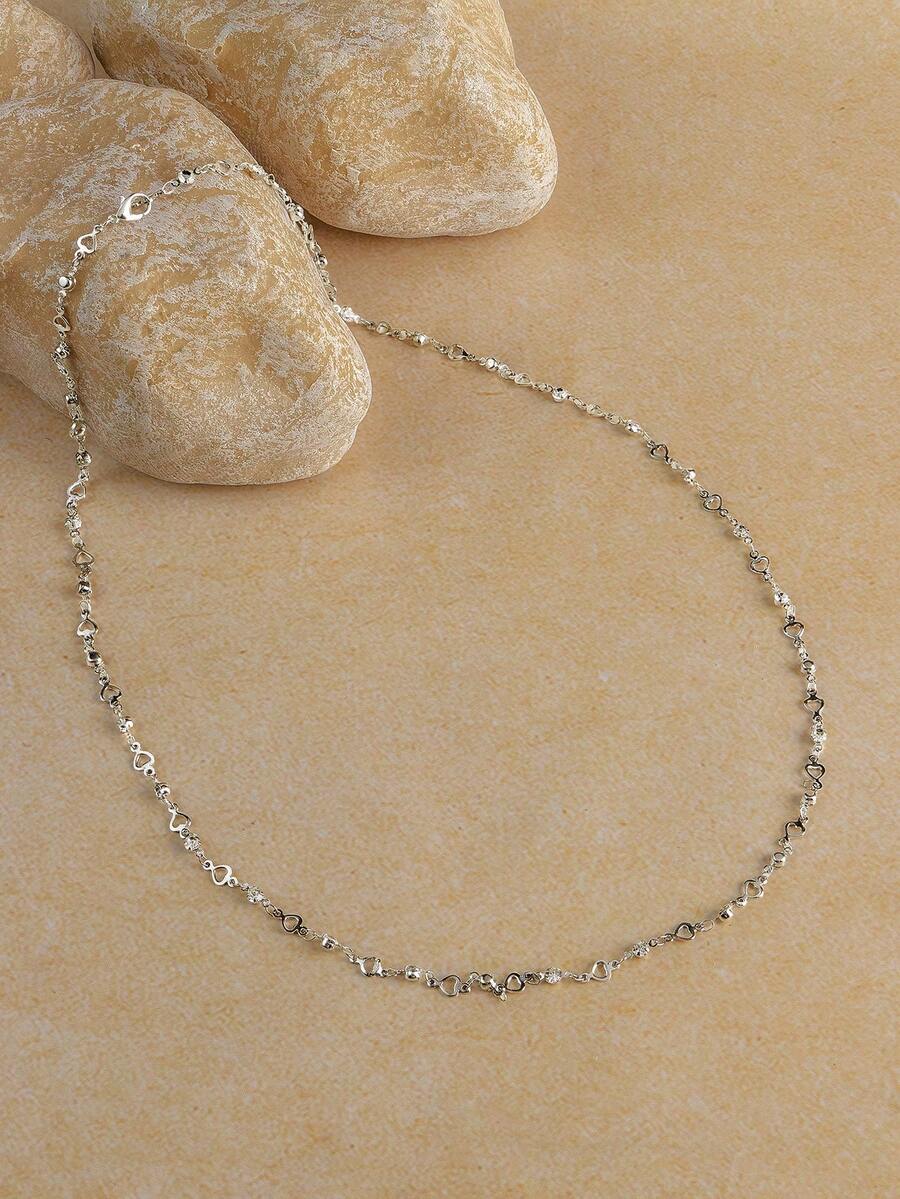 Opalesca 1 件金色/银色性感 Y 形链项链，闪亮吊坠配饰，适合日常佩戴、约会、派对、节日、V 领、周年纪念、生日礼物，波西米亚风优雅简约时尚可爱 - 銀色 - 查看 1