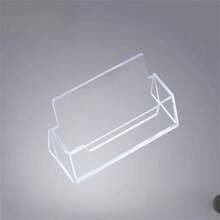 Caja de tarjetas de visita de plástico, soporte transparente para tarjetas de presentación, caja de almacenamiento de oficina, portanotas adhesivas - transparente - Ver 8