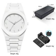 Reloj de cuarzo minimalista, reloj unisex de lujo ligero y resistente al agua con diseño simplista - Negro - Ver 11