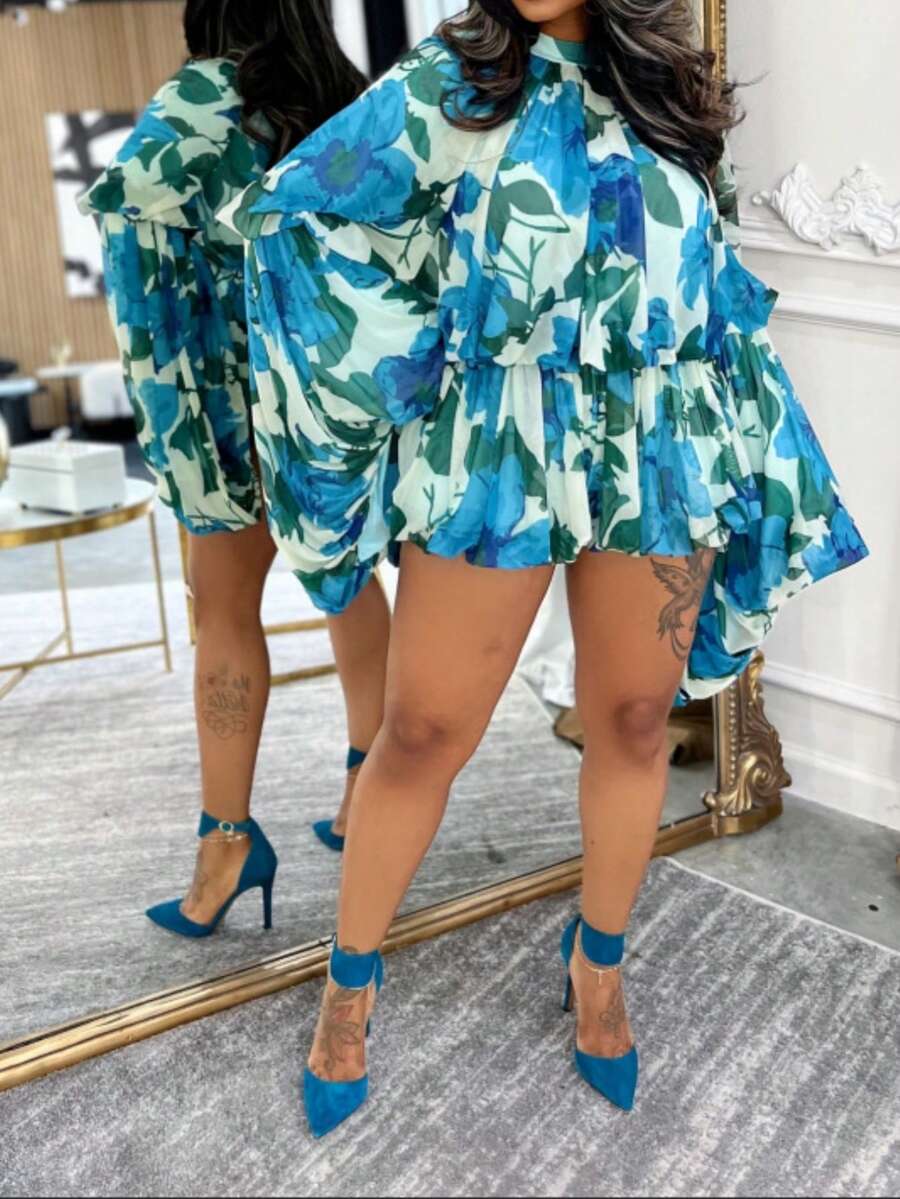 Bubble Shorts 2 Piece Sets Women Fashion Long Lantern Sleeve Top And Shorts Club Party Outfits, Fall Streetwear Y2K Suit - Rửa trung bình - Xem 1