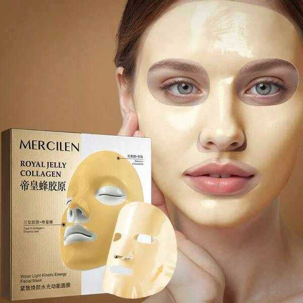 MERCILEN Meng Xi Blue Hydrating & Firming Facial Mask, 5pcs/Box, Moisturizing, Firming, Anti-Wrinkle