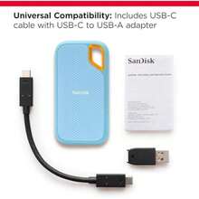 SSD portátil Extreme de - hasta 1050 MB/s, USB-C, USB 3.2 Gen 2, IP65 Resistencia Agua y Polvo, Firmware actualizado, Azul Cielo, Unidad Externa de Estado sólido -(Azul-cielo 4 TB) - Tipo 1 - Ver 5