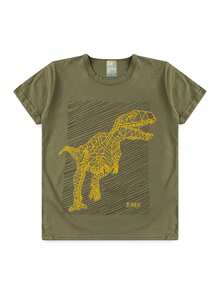 Conjunto Menino Verão Verde Militar Estampado - AMK - Verde - Visão 3