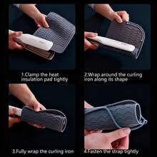 1pc Heat Resistant Pad, Silicone Pad Bag Portable Travel Silicone Pad Cover For Curling Iron, Straightener, Flat Iron, Hair Styling Tools - Multicolor - View 5