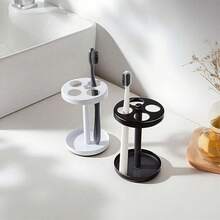 White Stainless Toothbrush Holder Stand: Rustproof Bathroom Countertop Organizer, 4 Ventilated Slots Hold Manual Toothbrushes, Razor, Toothpaste Tube, Non‑Slip Compact Sink Caddy{Inchcolor_nameinch:InchWhiteinch} - trắng - Xem 5