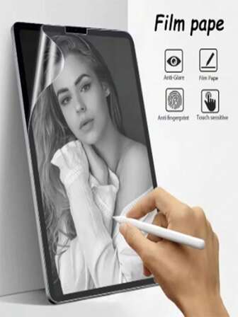 1 件高清、高透明度、防刮、防震、全屏覆盖、防指纹、灵敏触摸、PET 膜、屏幕保护膜软膜，兼容 iPad（Air4/5/6）/（7/8/9/10 代）/iPad 11 1A16（2025）