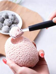 2 piezas, 17,6 cm * 3 cm, acero inoxidable, cuchara doble para helado y frutas, apta para sandía, helado, paletas de fruta, albóndigas, accesorios de cocina