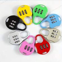 1pc Zinc Alloy Travel Padlock, Luggage Password Lock, Gold Zinc Alloy Travel Padlock, Gym Lock