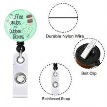 1pc ABS Full Flat Epoxy Resin Nurse Cap, Stethoscope, Tape Retractable Badge Reel, Doctor/Nurse ID Badge Holder - Multicolor - View 4