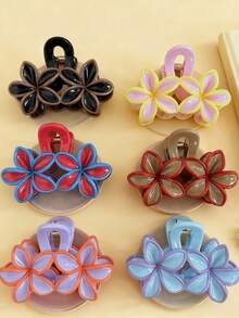 6pcs/1pc Fashionable And Fresh Style Hair Claws, 3.54Inch, Women's Headwear, Hair Accessories, Hair Clips, Claw Clips, Hair Claw On The Back Of The Head Hair Claws, Suitable For Casual, Party, Street And Other Scenes, Cute And Versatile High-End Hair Accessories, Can Be Used As Holiday Gifts, Can Be Worn All Year Round, Can Be Used For Thick And Thin Hair Fashion Hair Clutch Elegant Hair Jaw Clip - Multicolor - View 13