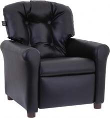Traditional Little Ones Recliner, Pu Faux Leather, Black