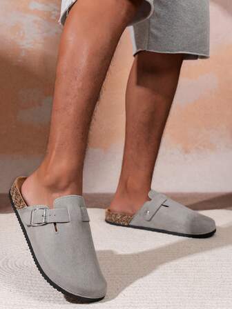 Unisex Slip-On Sandals, Adjustable Buckle Strap, PVC Shock-Absorbing Sole, All-Day Comfort, Suitable For Indoor & Outdoor Casual Wear, Comfortable Footwear, Minimalist Design, Durable