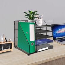 Schreibtisch Organisatoren und Zubehör, Papier Brieffach Organisator mit Dateihalter, Desktop Organisator für Bürobedarf (schwarz) - Schwarz - Übersicht 7