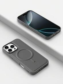 适用于 13、16 Pro Max/17 Pro Max 的高品质 PU 皮革手机壳；混合材质手机壳；时尚防摔手机壳，适用于荣耀手机 - 灰色 - 查看 3