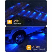 Step LightsDetarZin- Luces solares LED azules para exteriores paquete de 4 luces solares para cubierta al aire última intervensión luz de paso azul para exteriores luz de muelle alimentada con energía solarStep Lights - azul - Ver 5
