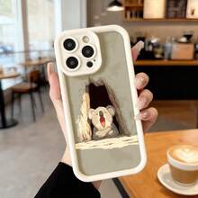 Cubierta de teléfono con borde negro y diseño de koala en cueva verde claro para uso diario en cafeterías Aplicable a los teléfonos de la serie Apple y Galaxy - Negro - Ver 3