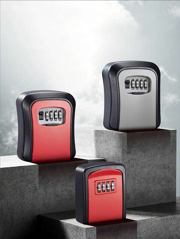 1pc Password Lock Key Box, Construction Site Password Box, Wall-Mounted Key Storage Box, Anti-Theft