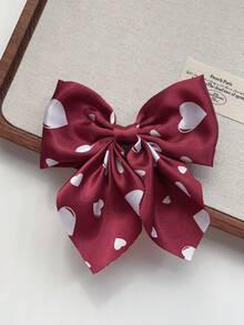 1/6pcs Heart Shaped Bow Hairclips, Suitable For Girls And Women For Daily Outings And Photo Shoots - Multicolor - View 8
