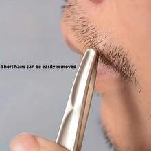 1/2pcs Premium Round Head Eyebrow & Facial Hair Removal Tweezers | Seamless Grip, Precise Trimming For Short Hair, Easy Combining Of Eyebrows, Beard, Sideburns - Durable Beauty Tool For Men And Women, Stainless Steel, Non-Electric