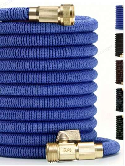 3/4 Inch Expandable Garden Hose, High Pressure Washer Hose, Flexible Retractable Watering Hose For Lawn Irrigation [Blue]