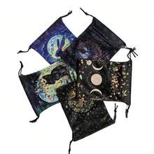 1pc Boutique Velvet Drawstring Mushroom&Tree Tarot Oracle Cards Pouch Storage Bag Gift Bag, Party Supplies, Festival Supplies, Holiday Supplies Back To School