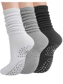 1/3 Pairs Multicolor Women Pilates Yoga Slouch Socks, Non-Slip Grip For Pilates, Yoga, Dance, Outdoor Activities, Couples Gift - Multicolor - View 9