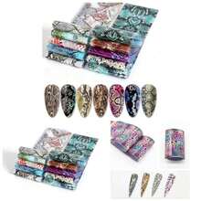 10 Sheets Nail Foil Flower Nail Stickers Floral Nails Design Starry Sky Foils Nail Art Nail Transfer Foil Nail Decals Nail Salon Decoration - 樣式 1 - 查看 1