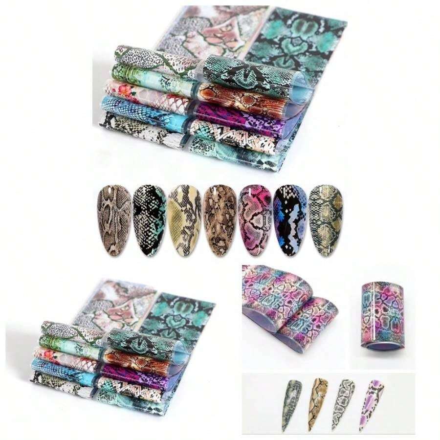 10 Sheets Nail Foil Flower Nail Stickers Floral Nails Design Starry Sky Foils Nail Art Nail Transfer Foil Nail Decals Nail Salon Decoration - 樣式 1 - 查看 1