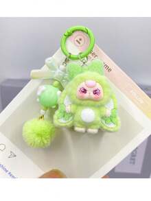 NEW Bowknot Style Flocking The Cute Big Ear Doll Cartoon Polychrome Key Chain Anime Resin Material The Big Ear 3D Doll Bag Pendant Key Fob Party Small Gifts